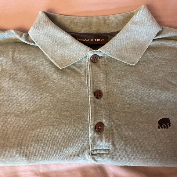 Banana Republic Solid Pique Polo Teal Ocean Polo Shirt Gently Used - Small - Picture 8 of 10